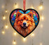 Chow Chow Stained Glass Effect Heart Suncatcher